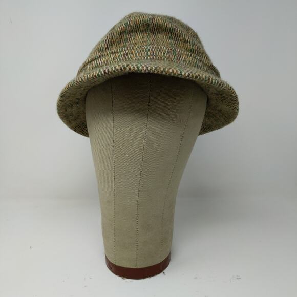 Vintage Kangol Safari Hat Green Tan Made in England Size M Logo - Picture 2 of 8